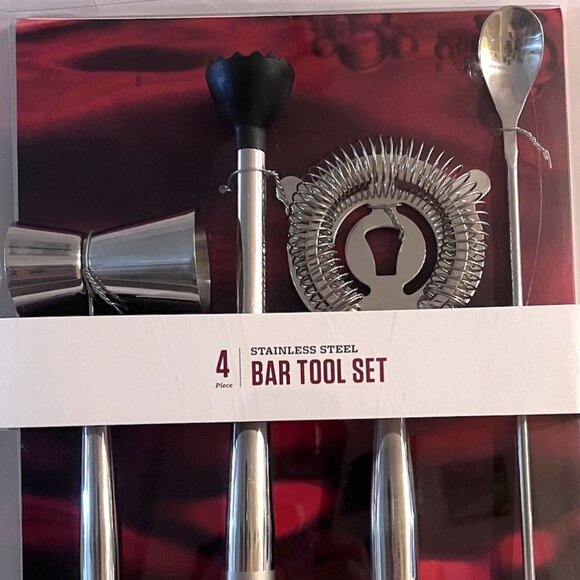 4 Piece Bar Tool Set‎ Stainless Steel Set New With Tags Party time! NWT - Picture 1 of 6
